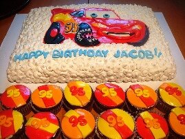Lightning McQueen Cake &&nbsp;Cupcakes